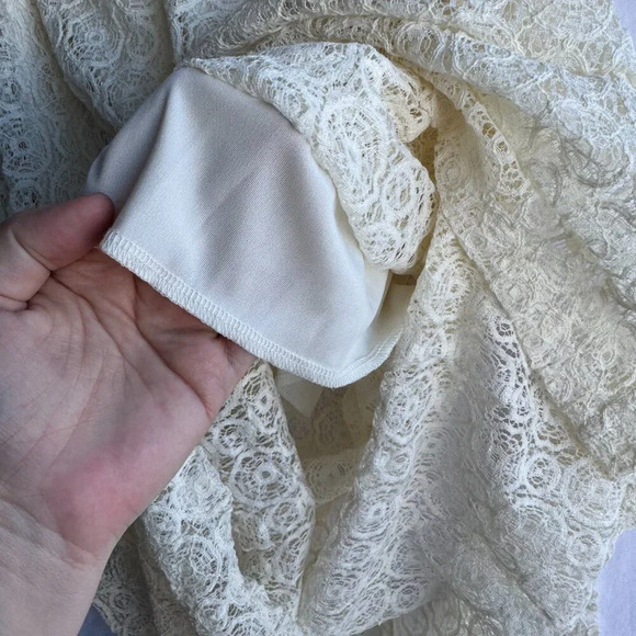 Cream Strapless Lace Maxi Dress - Size Juniors L - NWT - Picture 4 of 8